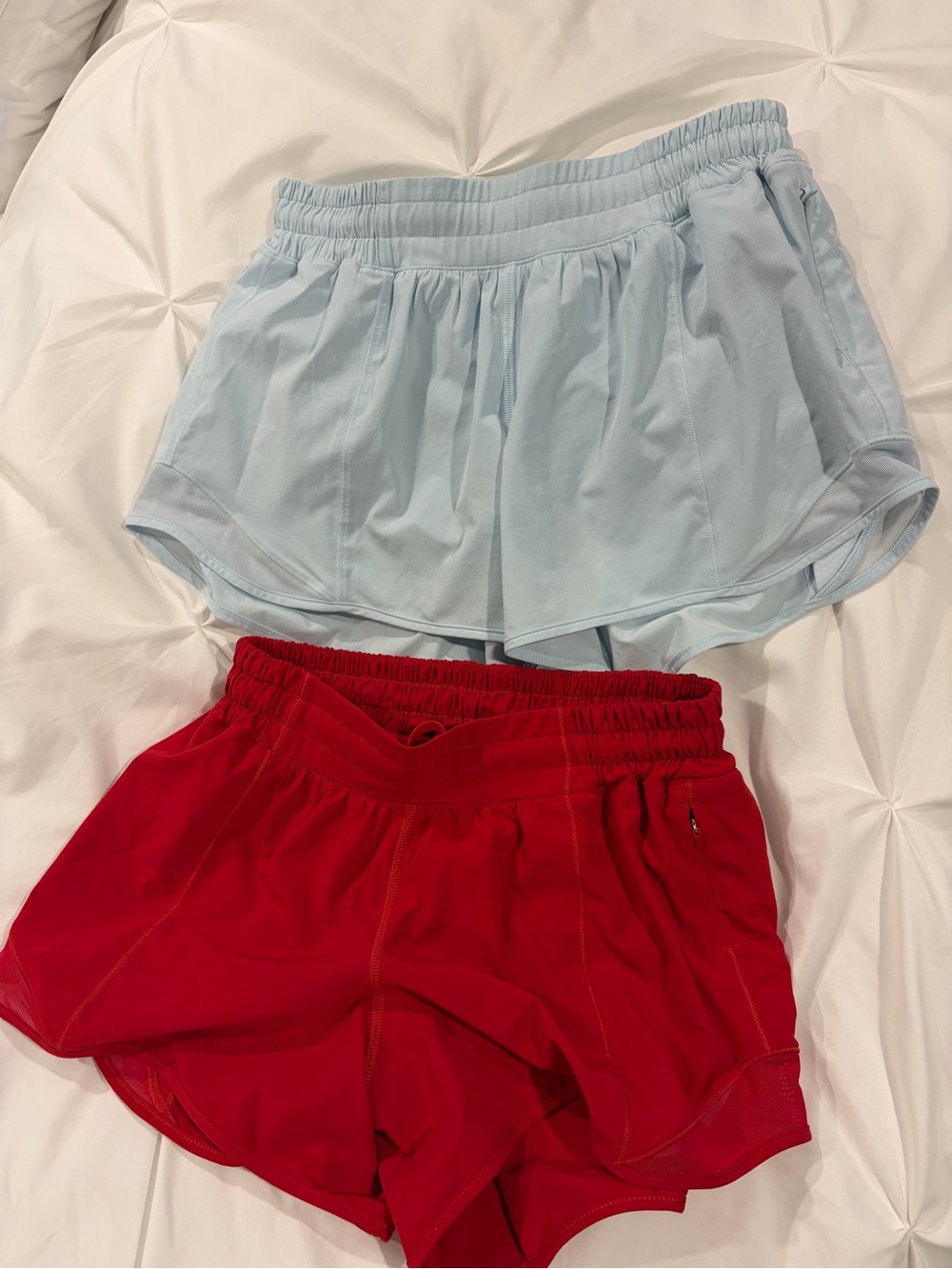 Lululemon Running Shorts Lot of 2 Red & Blue Size 6 Lined
